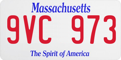 MA license plate 9VC973