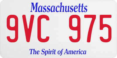 MA license plate 9VC975