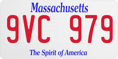 MA license plate 9VC979