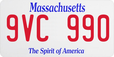 MA license plate 9VC990
