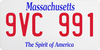 MA license plate 9VC991