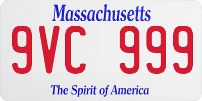 MA license plate 9VC999