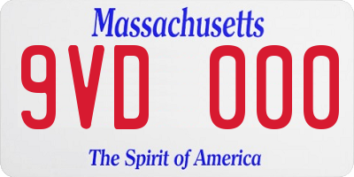 MA license plate 9VD000