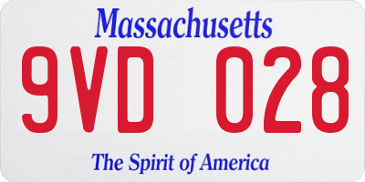 MA license plate 9VD028