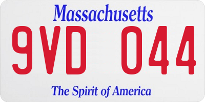 MA license plate 9VD044