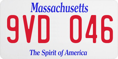 MA license plate 9VD046