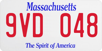 MA license plate 9VD048