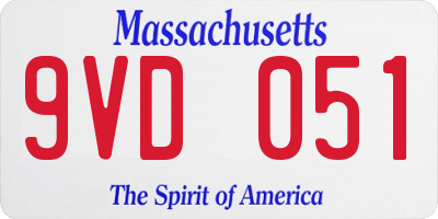 MA license plate 9VD051