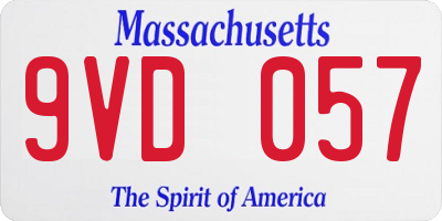 MA license plate 9VD057