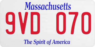 MA license plate 9VD070