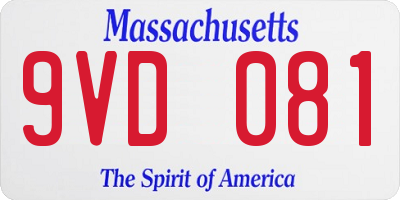 MA license plate 9VD081