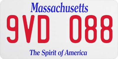 MA license plate 9VD088