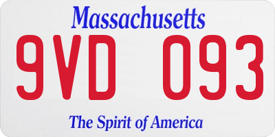 MA license plate 9VD093