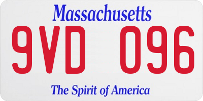 MA license plate 9VD096
