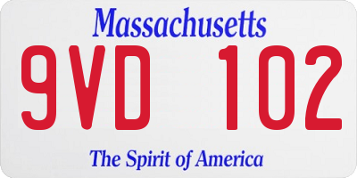 MA license plate 9VD102