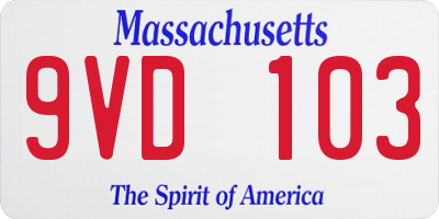 MA license plate 9VD103