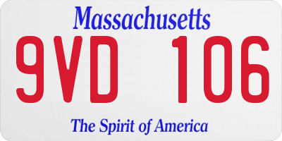 MA license plate 9VD106