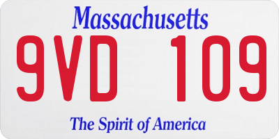 MA license plate 9VD109