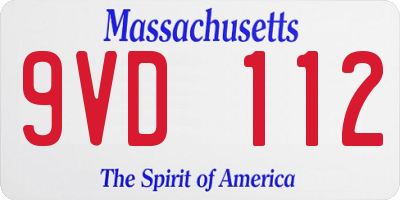 MA license plate 9VD112