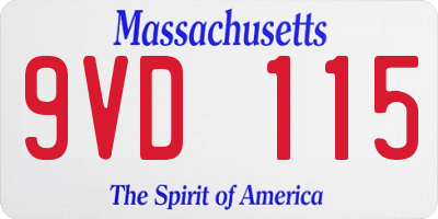 MA license plate 9VD115