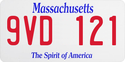 MA license plate 9VD121