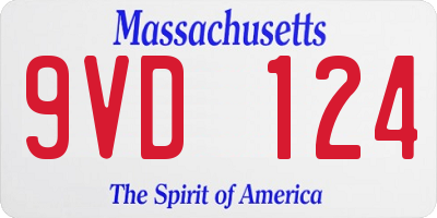 MA license plate 9VD124