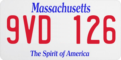 MA license plate 9VD126