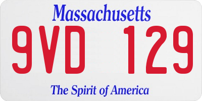 MA license plate 9VD129