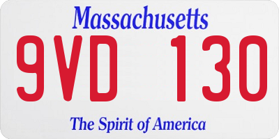MA license plate 9VD130