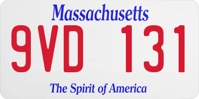 MA license plate 9VD131
