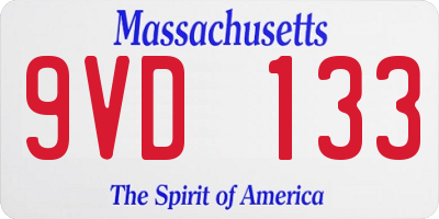 MA license plate 9VD133