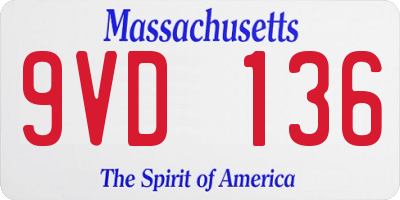 MA license plate 9VD136