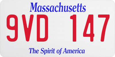 MA license plate 9VD147