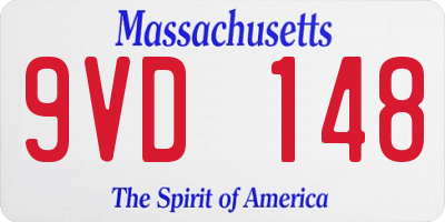 MA license plate 9VD148
