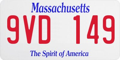 MA license plate 9VD149