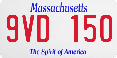 MA license plate 9VD150