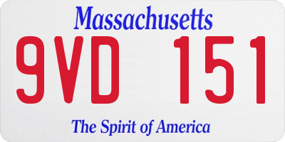 MA license plate 9VD151