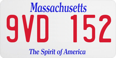 MA license plate 9VD152