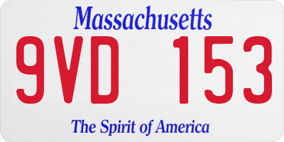 MA license plate 9VD153
