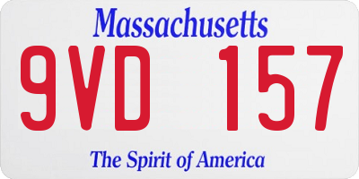 MA license plate 9VD157