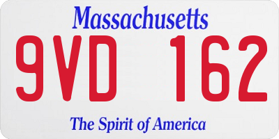 MA license plate 9VD162