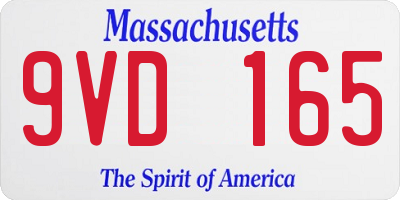 MA license plate 9VD165