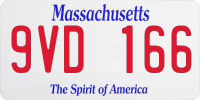 MA license plate 9VD166