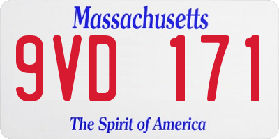 MA license plate 9VD171
