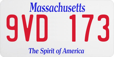 MA license plate 9VD173