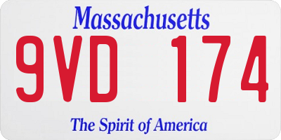 MA license plate 9VD174