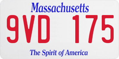 MA license plate 9VD175