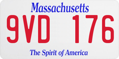 MA license plate 9VD176