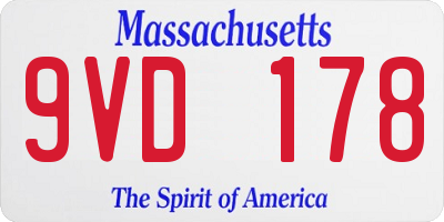 MA license plate 9VD178