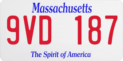 MA license plate 9VD187